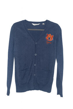 Auburn Lady Vesi Sweater Medium (8-10) Navy Wool Blend Cardigan